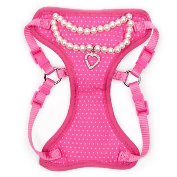 NWT Vibrant Life Harness Pink White Polka Dot Pearl Necklace Size Medium - Picture 3 of 4